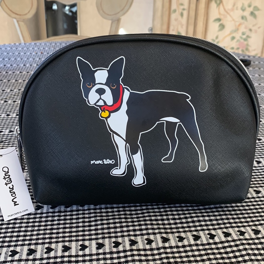 NWT Marc Tetro Dog Lover Boston Terrier Makeup Bag - Picture 2 of 5